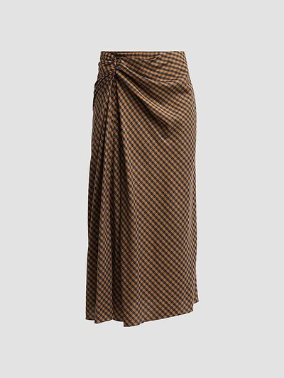 A.L.C. Women's Jean Gingham Midi Skirt