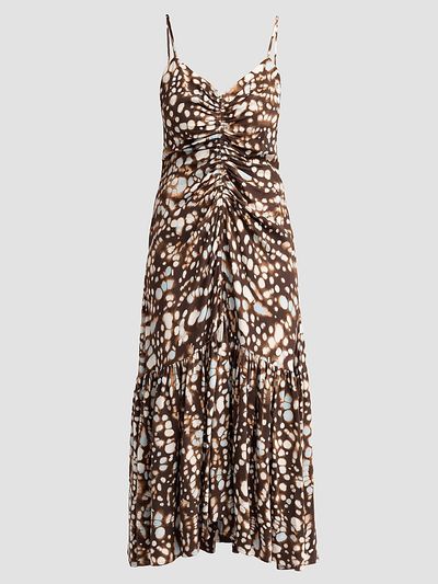 A.L.C. Women's Lindsey Gathered Speckled Midi Dress