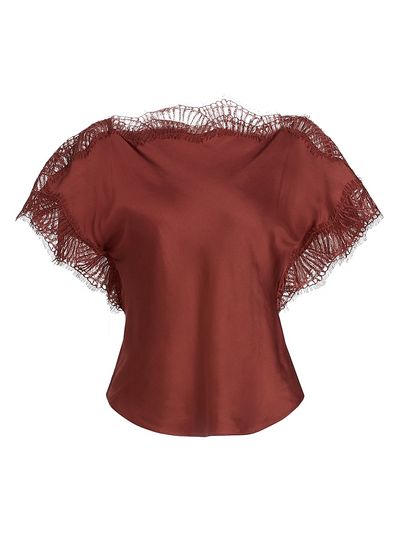 A.L.C. Women's Luna Lace-Trim Satin Top