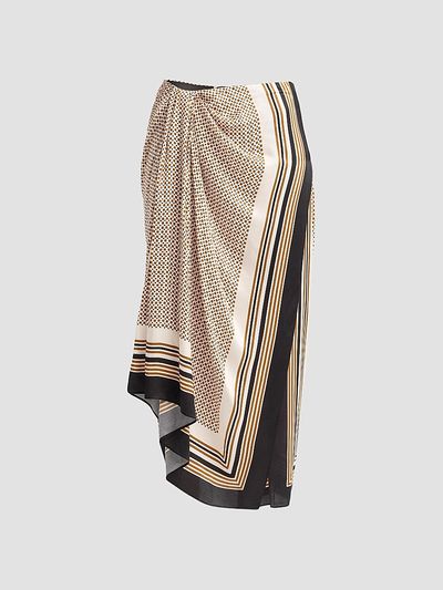 A.L.C. Women's Reign Border Print Draped Midi Skirt