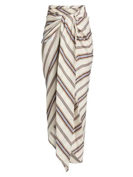 A.L.C. Women's Rhodes Striped Linen-Blend Midi-Skirt