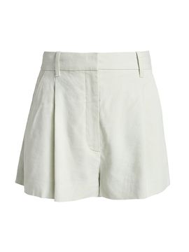 A.L.C. Women's Winston Pleated-Front Linen-Blend Shorts