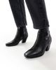 ALDO ALDO Adwaodith sock low heeled ankle boots in black leather - 1