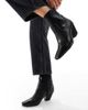 ALDO ALDO Adwaodith sock low heeled ankle boots in black leather - 2