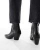 ALDO ALDO Adwaodith sock low heeled ankle boots in black leather - 3
