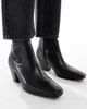 ALDO ALDO Adwaodith sock low heeled ankle boots in black leather - 4