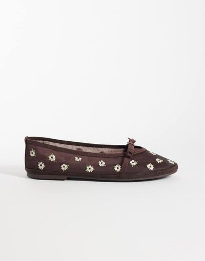 ALDO Aldo Aurabella floral ballet flats in brown mesh