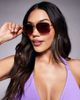 ALDO ALDO baeberiel metal square sunglasses with red gradient lenses - 1