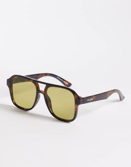 ALDO ALDO billiee aviator sunglasses with gold-tone lenses in tort brown