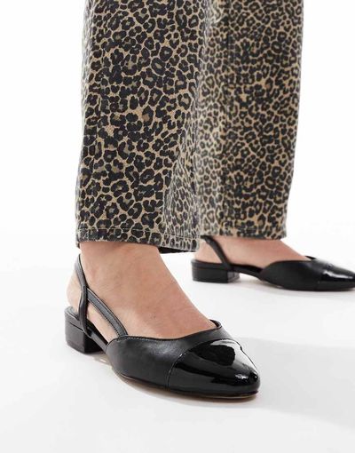 ALDO ALDO Clementinne slingback flats with toe cap in black