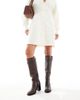 ALDO ALDO Curculios block heel round toe knee boots in dark brown leather-Black - 3