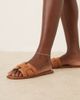 ALDO ALDO Elenaa padded flat sandals in tan leather-Brown - 1