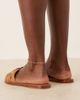 ALDO ALDO Elenaa padded flat sandals in tan leather-Brown - 4