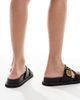 ALDO ALDO Elyna double buckle footbed sandals in black leather - 4