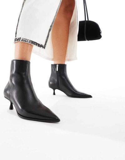 ALDO ALDO Emmalie kitten heel ankle boots in black leather
