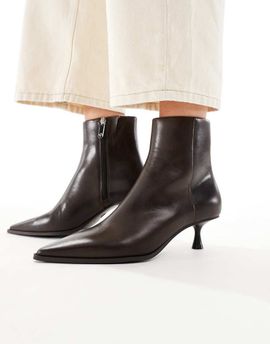 ALDO ALDO Emmalie kitten heel ankle boots in brown leather