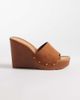 ALDO Aldo Grounded crotchet wedge heeled sandals in tan-Brown - 1