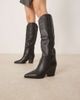 ALDO ALDO Kaely western detail knee high boots in leather black-Brown - 3