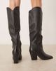 ALDO ALDO Kaely western detail knee high boots in leather black-Brown - 4