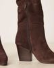 ALDO ALDO Kaely western detail knee high boots in suede chocolate-Black - 3