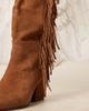 ALDO ALDO Kaelya tassel detail western knee boots in suede tan-Brown - 4