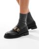 ALDO ALDO Kalya loafers with gold buckle detailing in black - 1