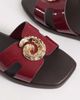 ALDO Aldo Khali flat sandals with embellishment in burgundy-Red - 4