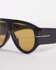ALDO ALDO Kristiianaa chunky aviator sunglasses with gold lens in black-Brown - 2