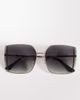 ALDO ALDO leilah oversized rimless sunglasses with green lenses in gold - 3
