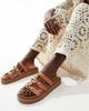 ALDO ALDO Mariesoleil footbed sandals in medium brown leather - 1