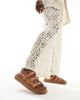 ALDO ALDO Mariesoleil footbed sandals in medium brown leather - 2