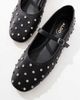 ALDO ALDO Marylina Studded Ballet Flats with Buckle in Black Leather - 2