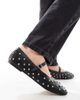 ALDO ALDO Marylina Studded Ballet Flats with Buckle in Black Leather - 4