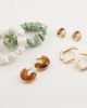 ALDO ALDO orphelina 3 pack statement earrings in gold and brown acetate - 2