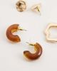 ALDO ALDO orphelina 3 pack statement earrings in gold and brown acetate - 3