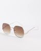 ALDO ALDO raquelle oversized metal frame sunglasses with brown lenses in gold tone - 1