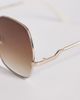 ALDO ALDO raquelle oversized metal frame sunglasses with brown lenses in gold tone - 2