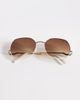 ALDO ALDO raquelle oversized metal frame sunglasses with brown lenses in gold tone - 3