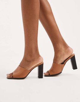 ALDO ALDO Re-Sophia block heeled sandal in brown leather