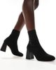 ALDO ALDO Rowallan mid heel ankle boots in black knit - 1