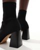 ALDO ALDO Rowallan mid heel ankle boots in black knit - 2