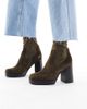 ALDO ALDO Seraphica block heel high ankle sock boots in brown leather - 1