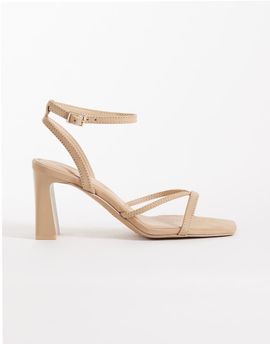 ALDO Aldo Stellare heeled sandals with ankle strap in beige-Neutral