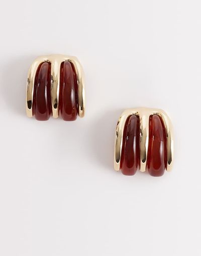 ALDO ALDO tayia chunky acetate band hoops in gold-Brown