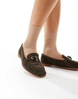 ALDO ALDO Yblide tassel loafers in suede dark green leather