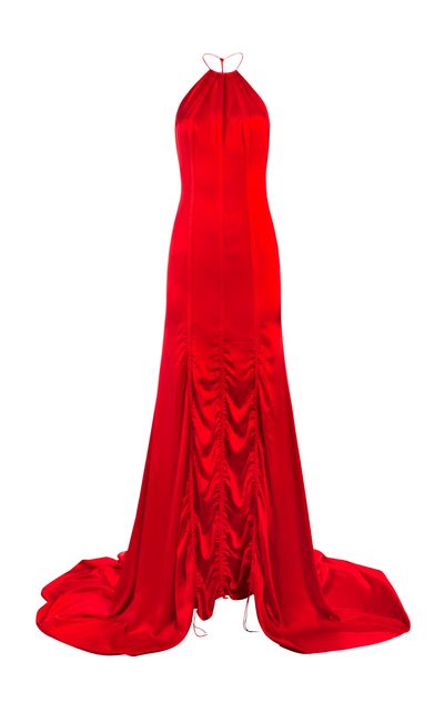 Alejandra Alonso Rojas Alejandra Alonso Rojas DipDyed Silk Halter Gown Red