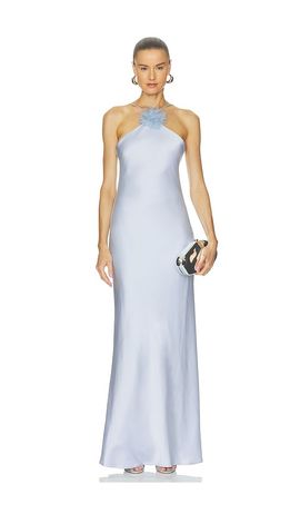 Alejandra Alonso Rojas Alejandra Alonso Rojas Halter Slip Gown With Flower