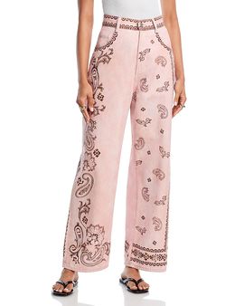 Alemais Alemais Akia High Rise Straight Jeans in Pink