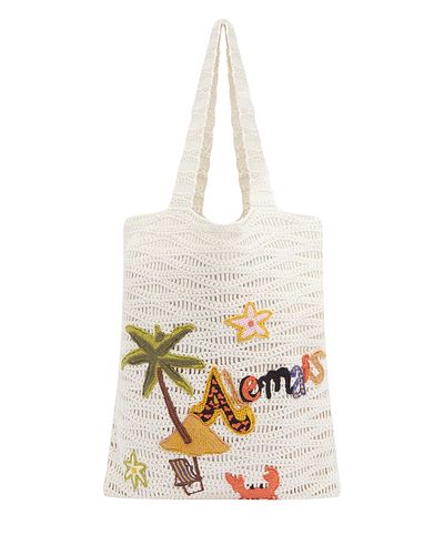 Alemais Alemais Cove Embroidered Crochet Tote