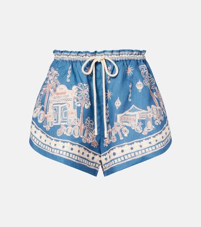 Alemais AlÃ©mais Acacia printed linen Bermuda shorts